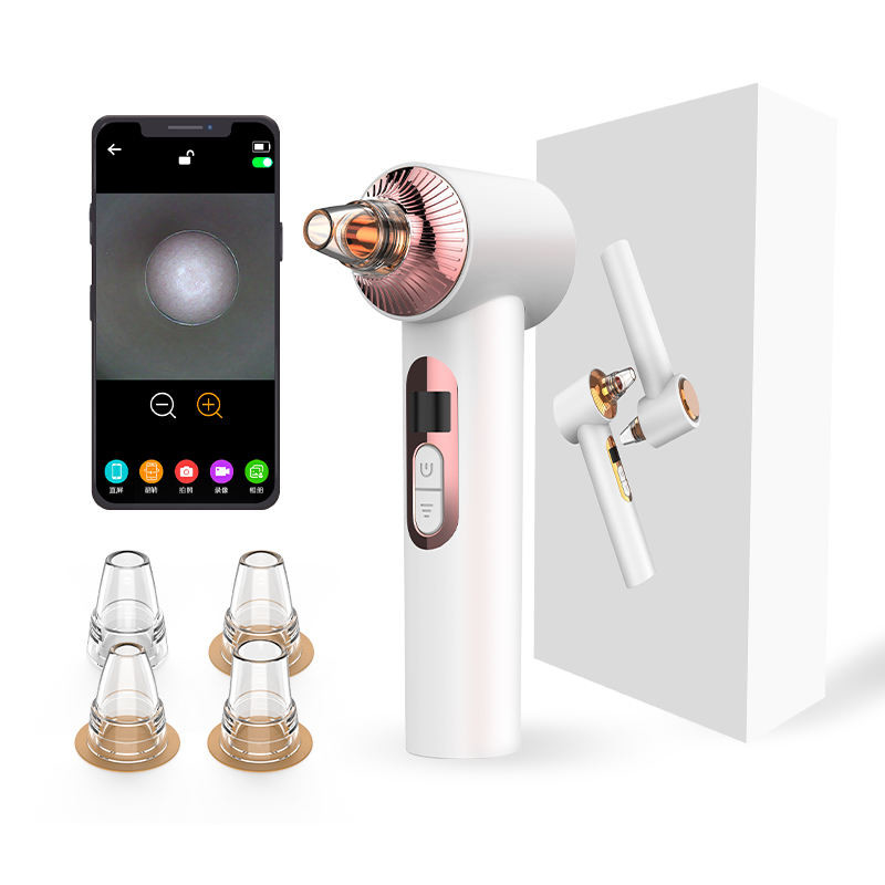 USB Rechargeable 6 Suction Heads 63kPa Electric Blackhead Extractor Pore Cleaner